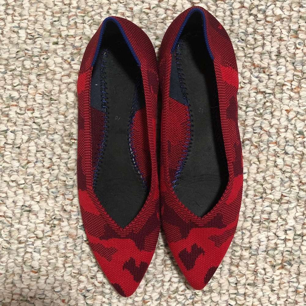 Rothy Red Camo “The Point” Size 10